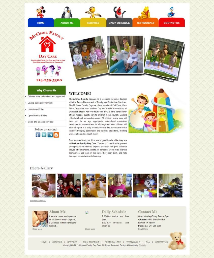 Day Care WordPress Website Design