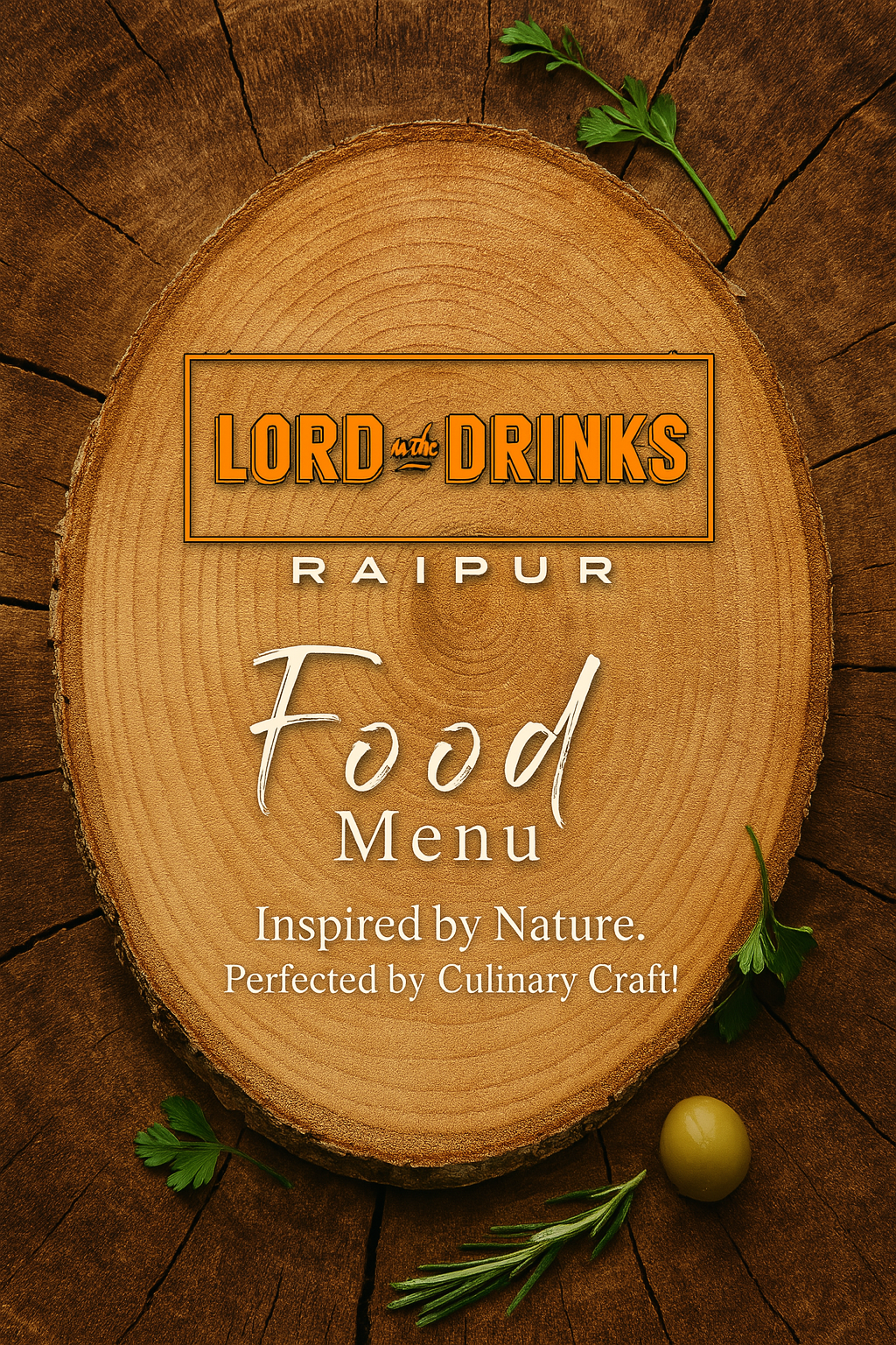 Lords of Drink Raipur Food Menu Design
